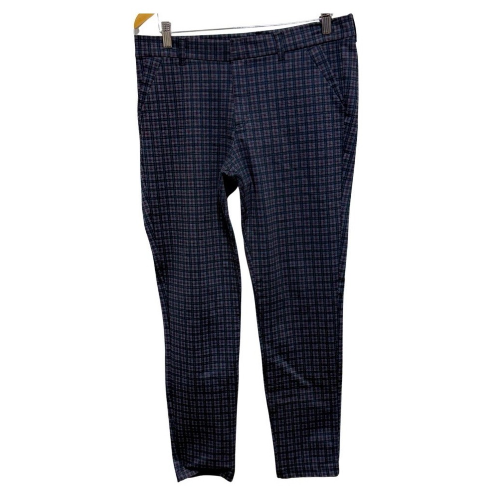 Kut Kloth Pants Womens 12 Gray Plaid Ponte Skinny Stretch Knit Career